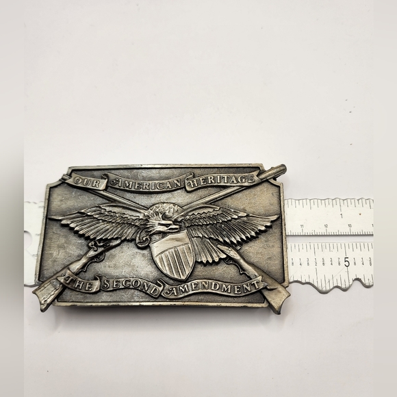 Patriotic Second Amendment Gun Rights K-156 Belt Buckle Vinegarroon Foundries - Picture 4 of 5